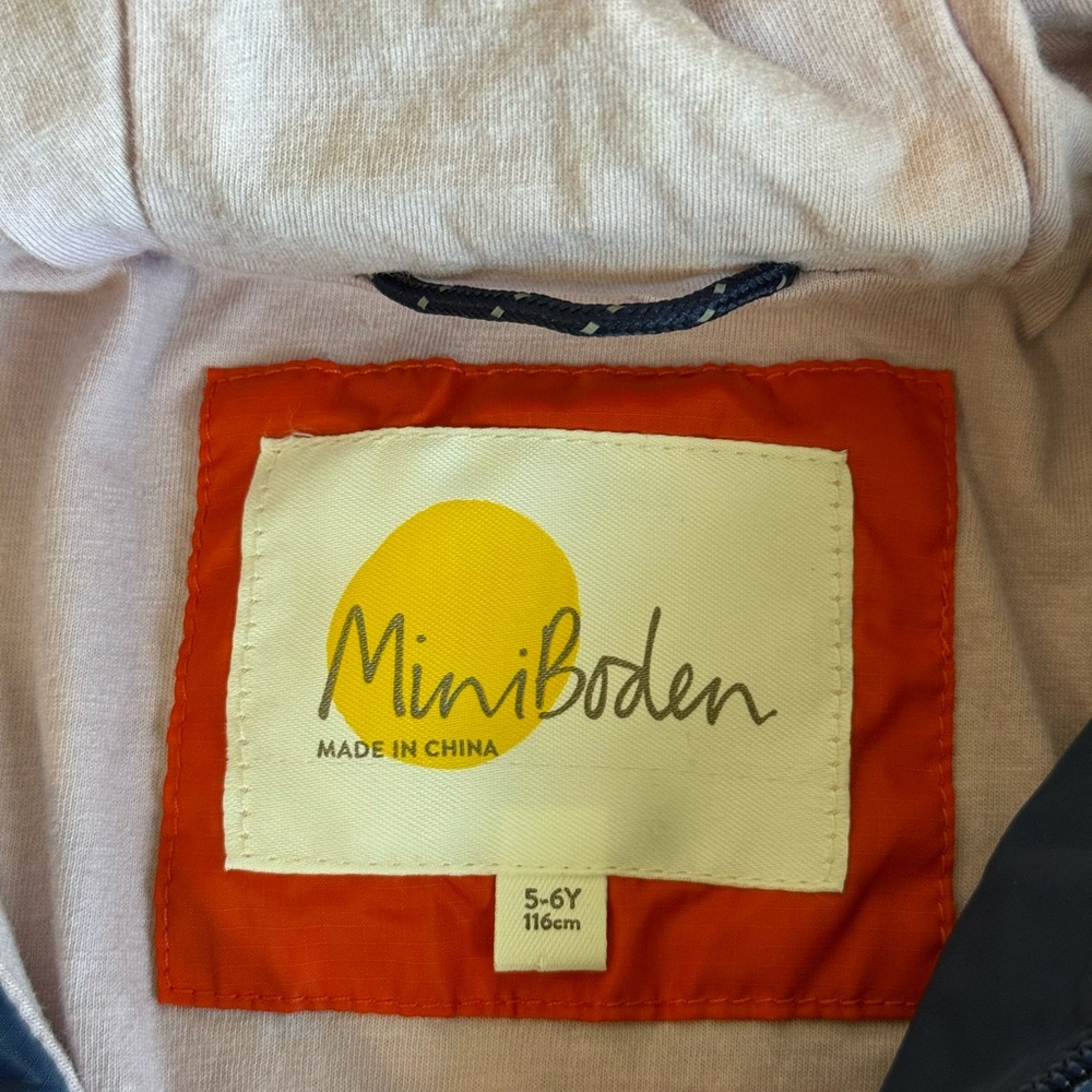 Mini Boden Waterproof Color Block Pack Away Jacket 5-6y - Picture 4 of 5